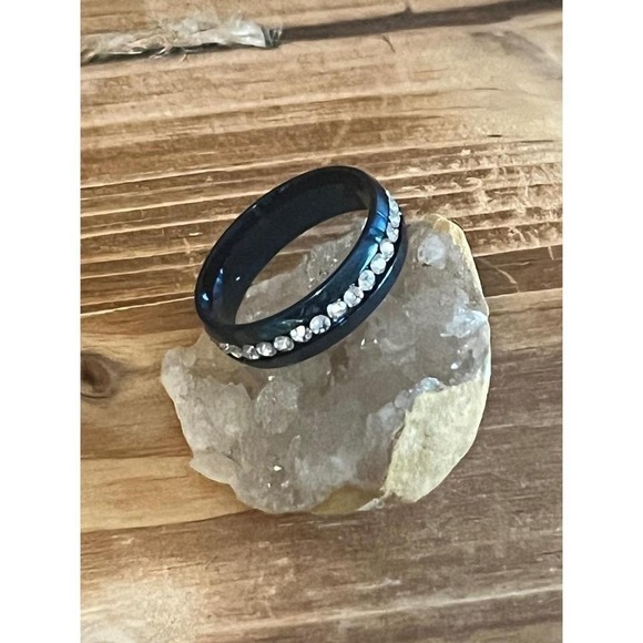 Other - New Blue Tungsten Carbide 6mm Ring-Channel Set Stones-Comfort Fit Band -Size 12